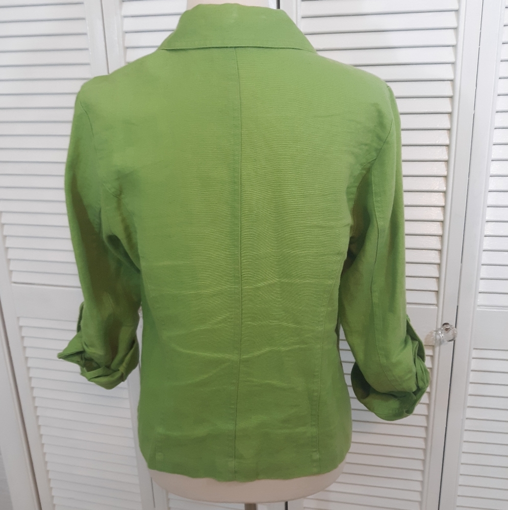 Charter club linen button down shirt top med *C7 - Picture 6 of 6